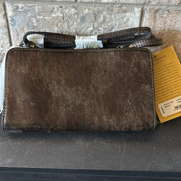 NWT P Nash tooled turquoise cross/wallet - Picture 2 of 7